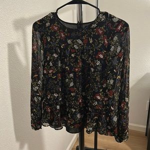 Madewell floral top - black